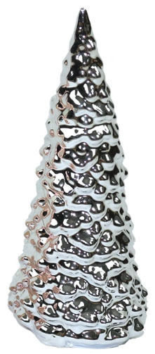 cu lumină LED Decorațiune de Crăciun Ceramic Braduleț 22cm. Argintiu