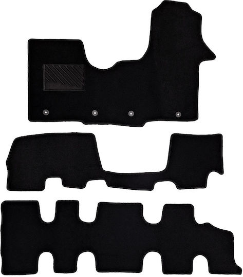 Set of Front and Rear Mats 4pcs for Opel Vivaro Black