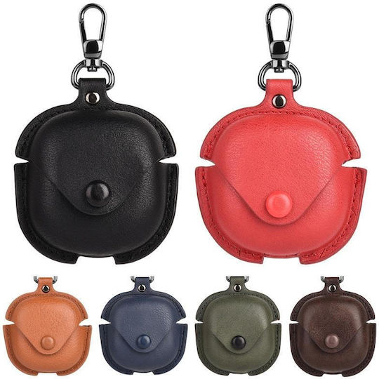 Carcasă de protecție cu cârlig maro pentru căști Samsung Galaxy Buds Live Pro din piele TWS