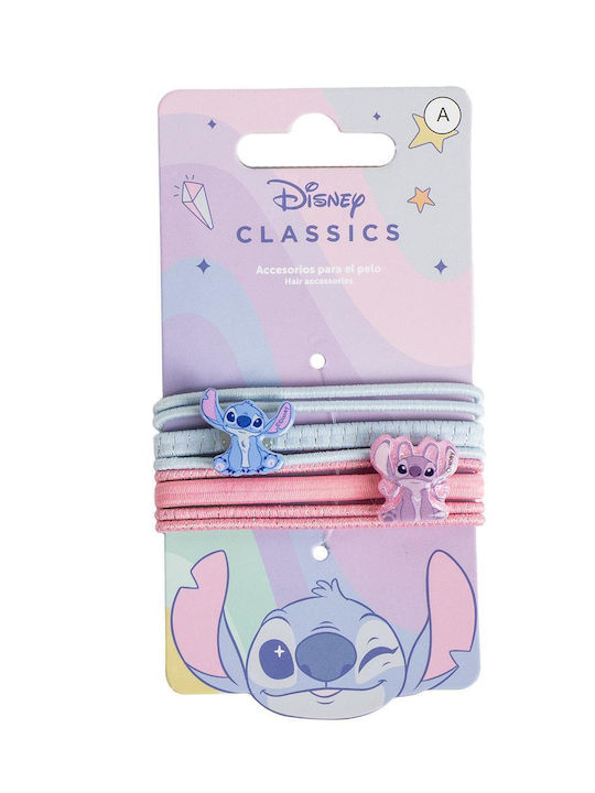 Cerda Stitch Σετ Παιδικά Λαστιχάκια Ροζ 8τμχ
