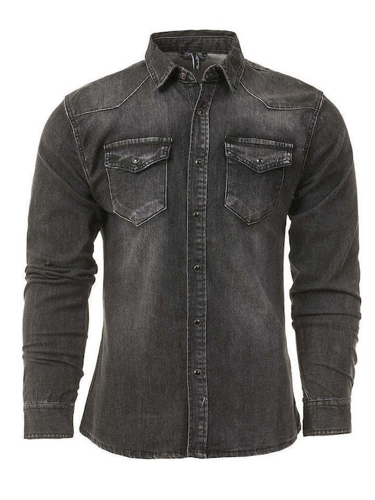 Bruno Leoni Denim Shirt Black
