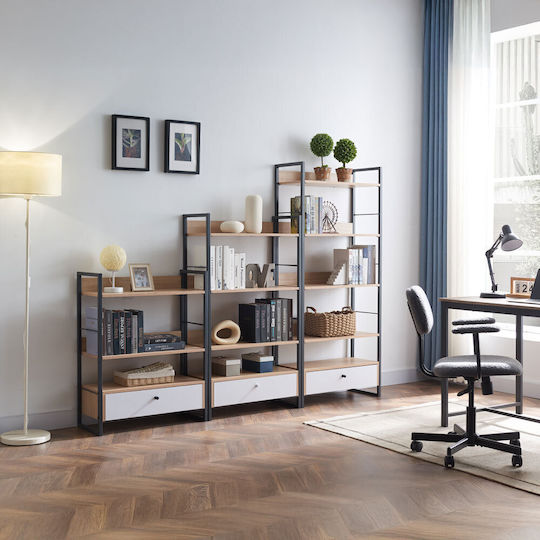 Trilogy Bookcase Natural Black 70x30x90cm