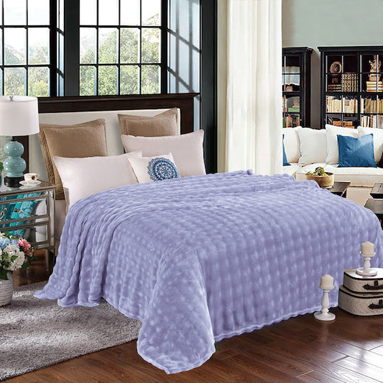My Home Luxury Flannel Blanket Fleece Single 160x220cm Lilac