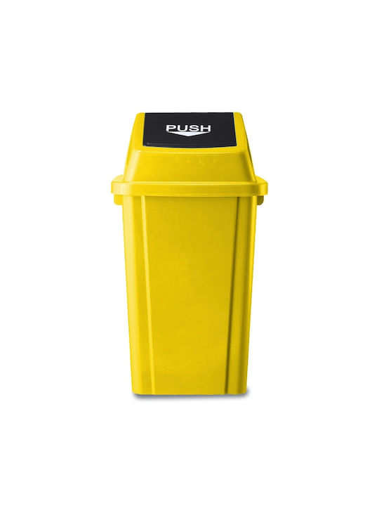 Green City International Coș De Gunoi Din Plastic Cu Capac Oscilant Galben 100lt