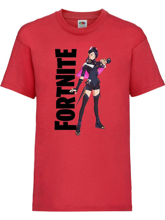 Детска тениска Epic Games Tralala Battle Royale Fortnite Erisa червена