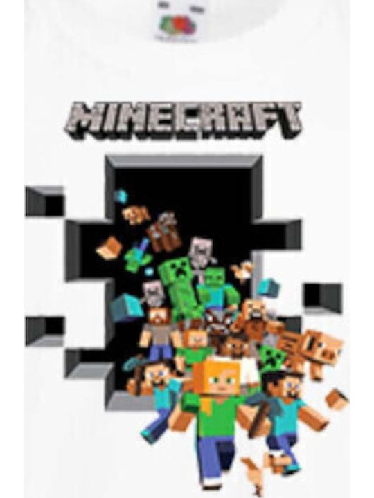 Детска тениска Tralala Minecraft 9 Бяла