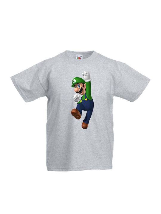 Kinder T-Shirt Tralala Super Mario Luigi Grau