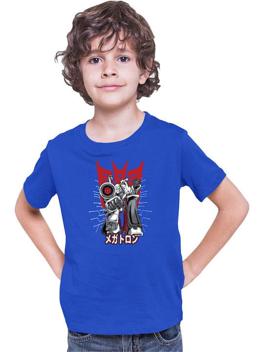 Kid T-shirt Japan Anime Manga Tralala Transformers Megatron Blue