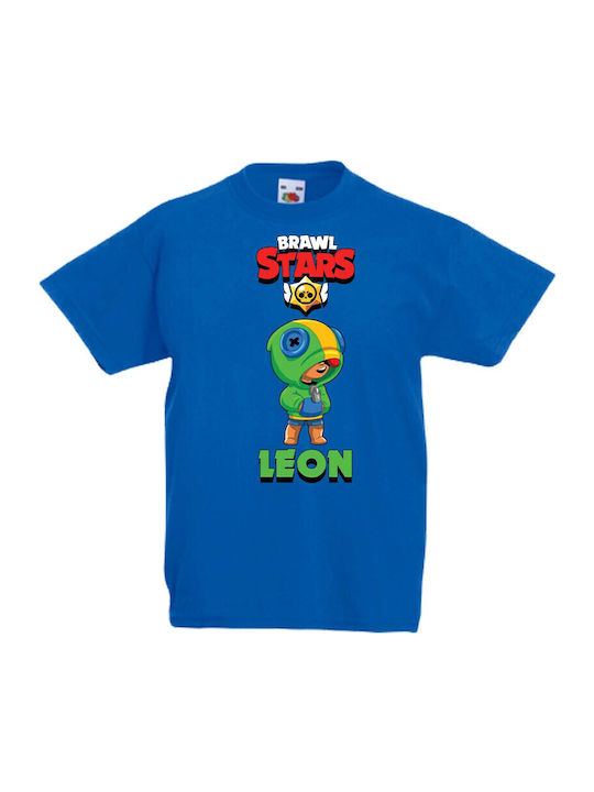 Детска тениска Tralala Brawl Stars Leon синя