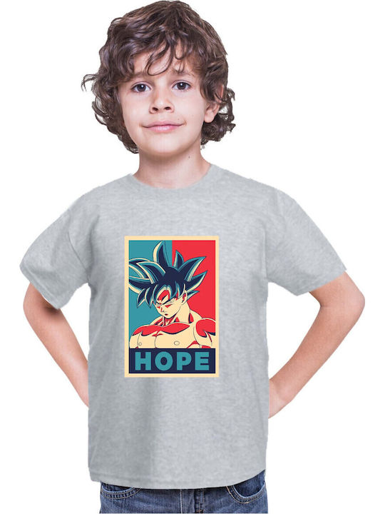 Tricou Copii Dragon Ball Z Tralala Goku Hope Gri