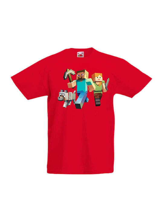 Kinder T-Shirt Tralala Minecraft 1 Rot