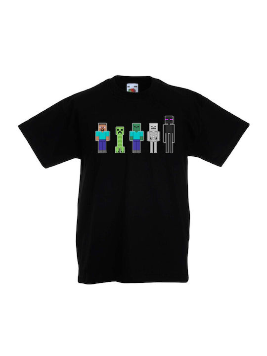 Tricou pentru copii Tralala Minecraft 7 Negru
