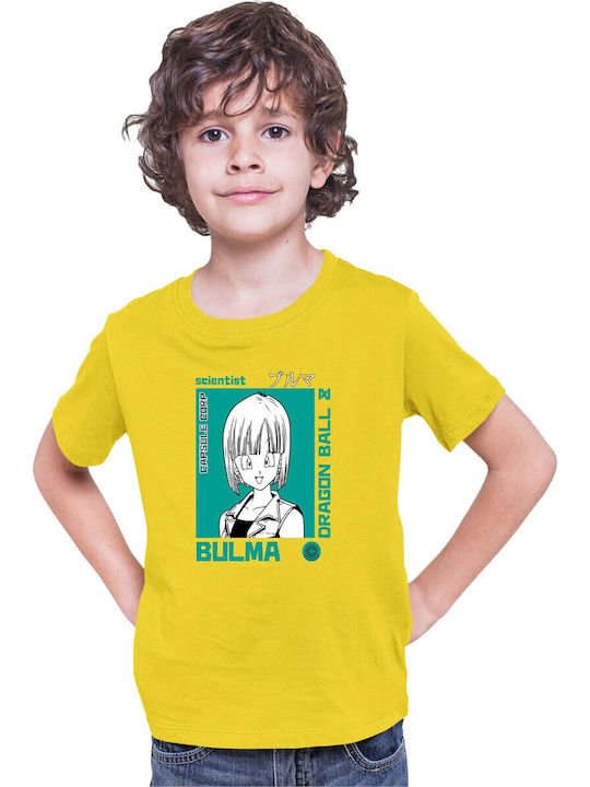 Tricou Copii Dragon Ball Z Tralala Bulma 01 Galben