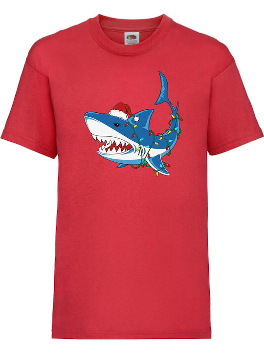 Kid T-shirt Tralala Christmas Shark Red