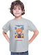 Kid T-shirt Japan Anime Manga Tralala Demon Slayer Zenitsu Agatsuma 03 Gray