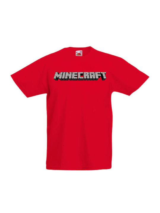 Kid T-shirt Tralala Minecraft Logo 2 Red