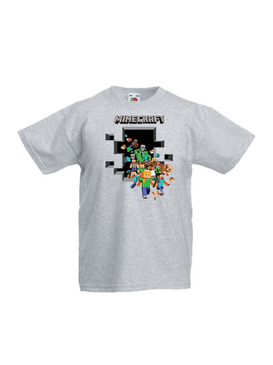 Детска тениска Tralala Minecraft 9 Сива