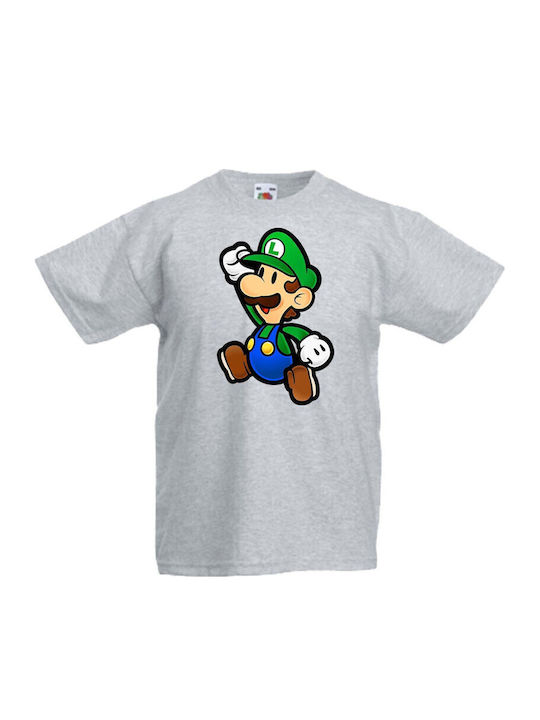 Kinder T-Shirt Tralala Super Mario Luigi Mario Paper Grau