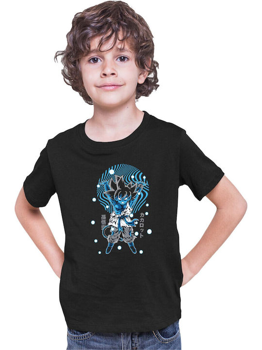 Детска тениска Dragon Ball Z Tralala Goku Blue 02 Черна