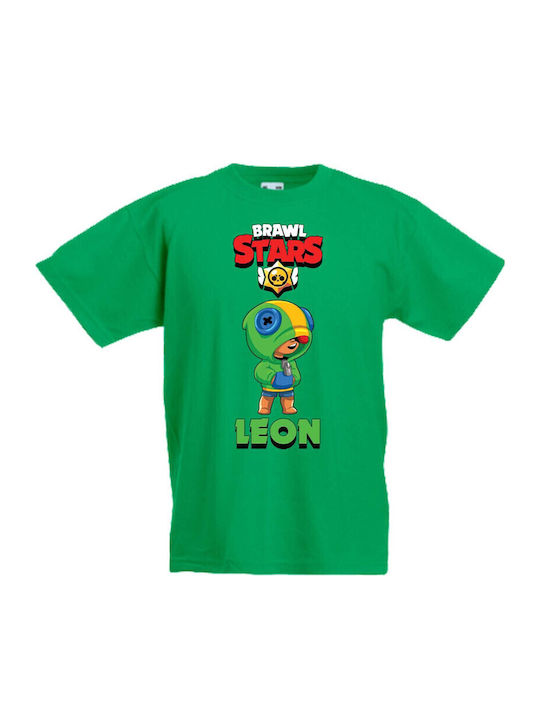 Детска тениска Tralala Brawl Stars Leon зелена