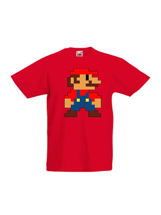 Kid T-shirt Tralala Super Mario 8-bit Red