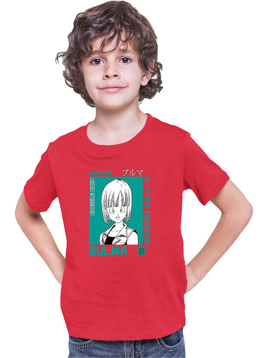 Tricou Copii Dragon Ball Z Tralala Bulma 01 Roșu