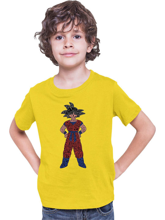 Kinder T-Shirt Dragon Ball Z Tralala Goku 04 Gelb