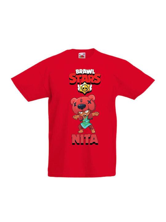 Детска тениска Tralala Brawl Stars Nita 1 червена