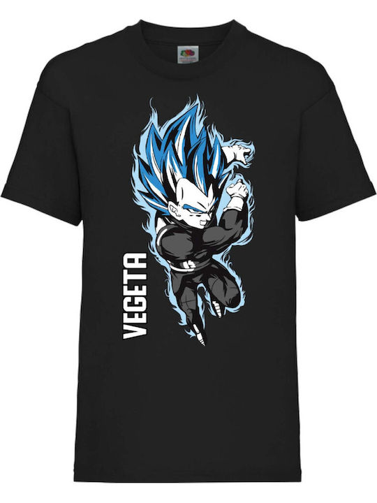 Детска тениска Tralala Dragon Ball Z Вегета Японска анимация Черна