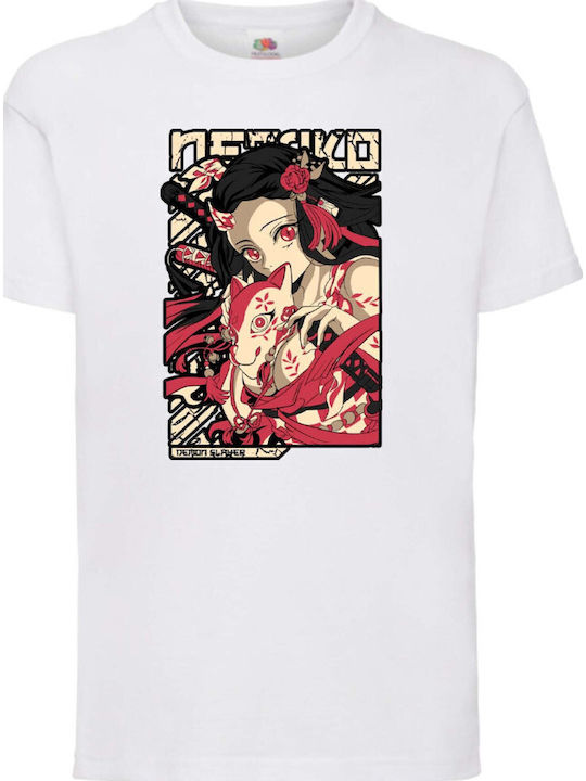 Tricou Copii Anime Manga Tralala Demon Slayer Nezuko Kamado 04 Alb