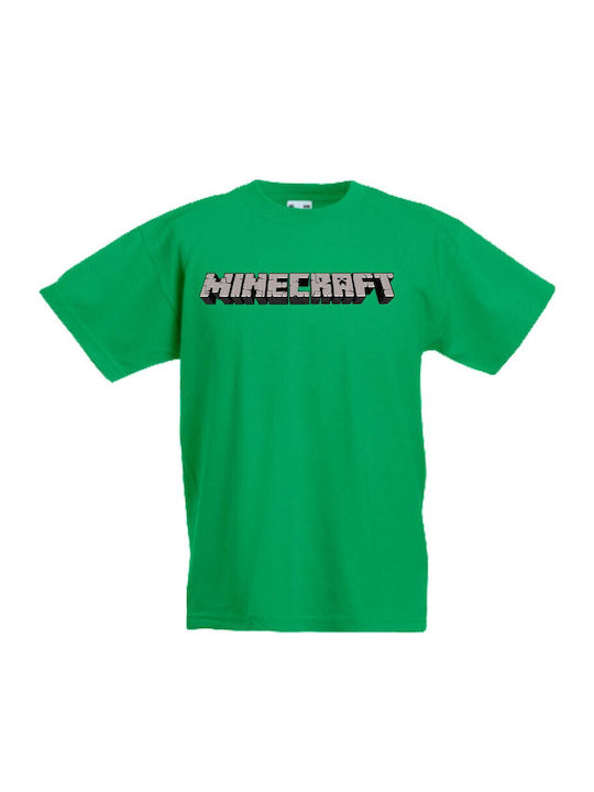 Kid T-shirt Tralala Minecraft Logo 2 Green