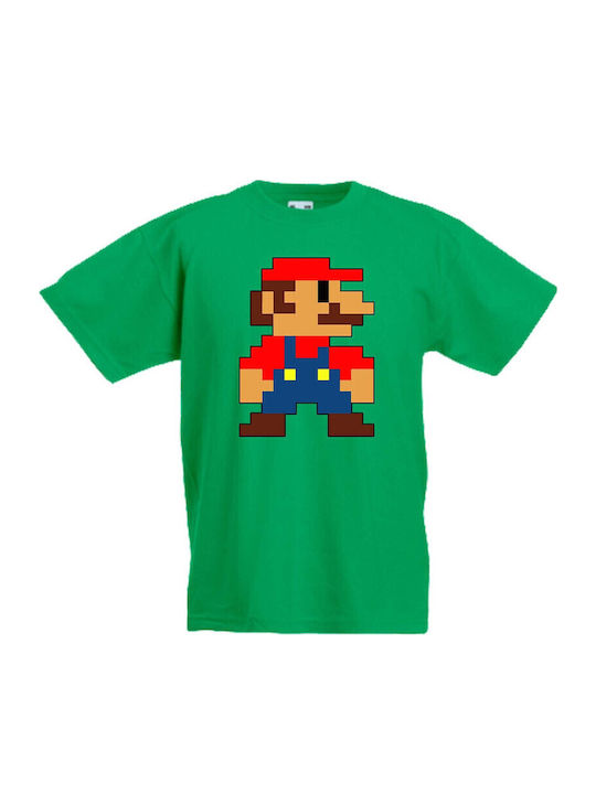 Kid T-shirt Tralala Super Mario 8-bit Green