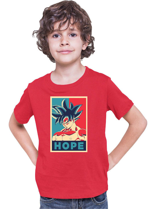 Tricou Copii Dragon Ball Z Tralala Goku Hope Roșu