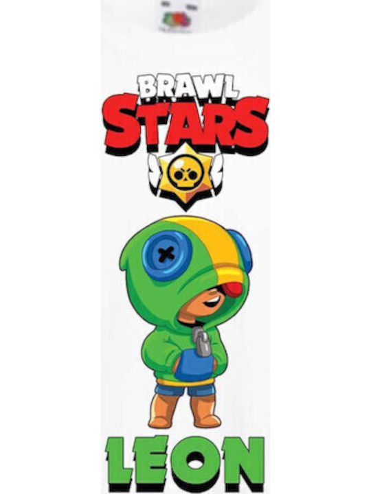 Детска тениска Tralala Brawl Stars Leon бяла