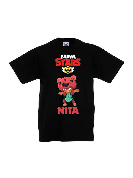 Детска тениска Tralala Brawl Stars Nita 1 Черна