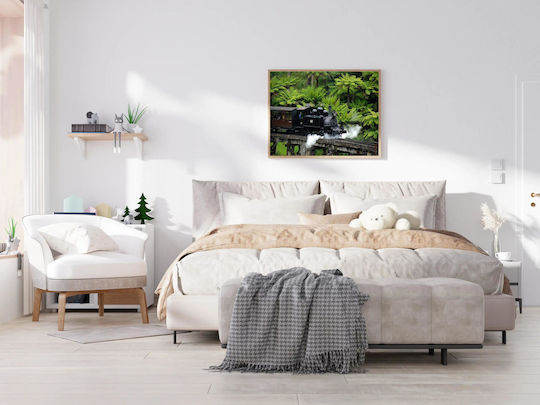 Painting Steam Train In Lush Greenery 150x100