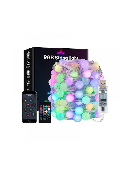 66 Λαμπάκια LED 10μ. RGB USB σε Σειρά