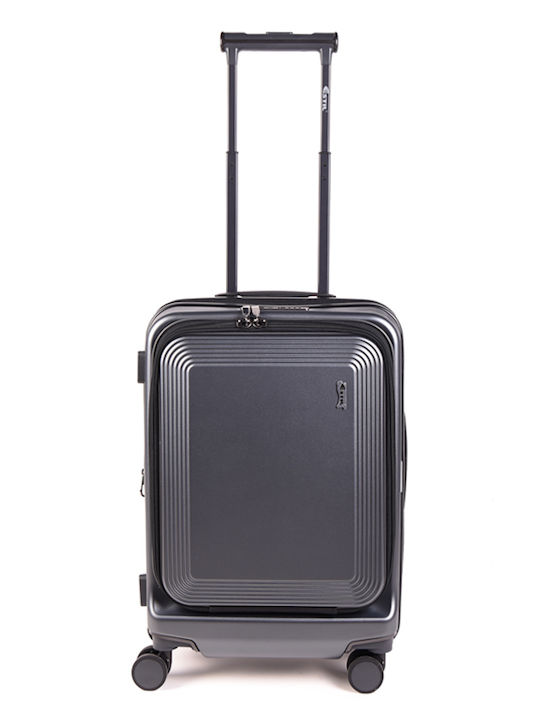 Estil Hard Grey Cabin Travel Suitcase With 4 Wheels Height 55cm