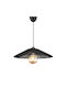 Klikareto Pendant Light Black with Rope for Socket E27 40x40cm