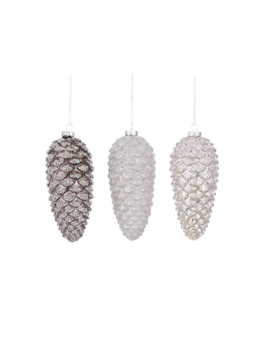 Champagne Pinecone Ornament 3-color D7xH16cm