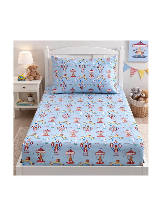 Astron Italy Set Kids Sheets Cotton Luna Park 175x260cm 3 Pieces
