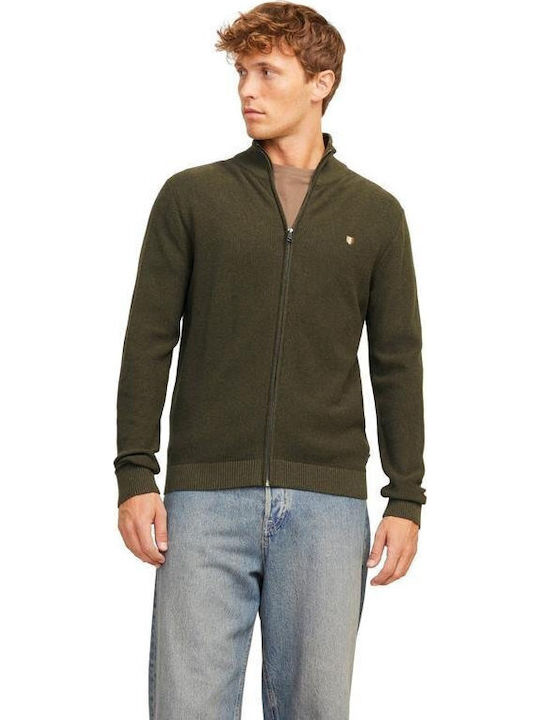 Jack & Jones Ανδρική Ζακέτα Πλεκτή Olive Night