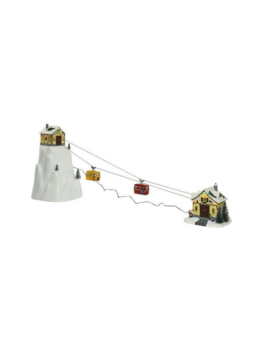 BigBuy Weihnachts- Beleuchtete Dekorative Darstellung Weiß mit Musik 53x32.5x31.5cm
