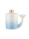 Ceramic Mug Lid Pufo Princess Spoon Coffee Tea 300 Ml Blue