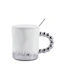 Keramische Tasse Mit Deckel Löffel Pufo Opulenz Kaffee Tee 250 ml Weiß Silber
