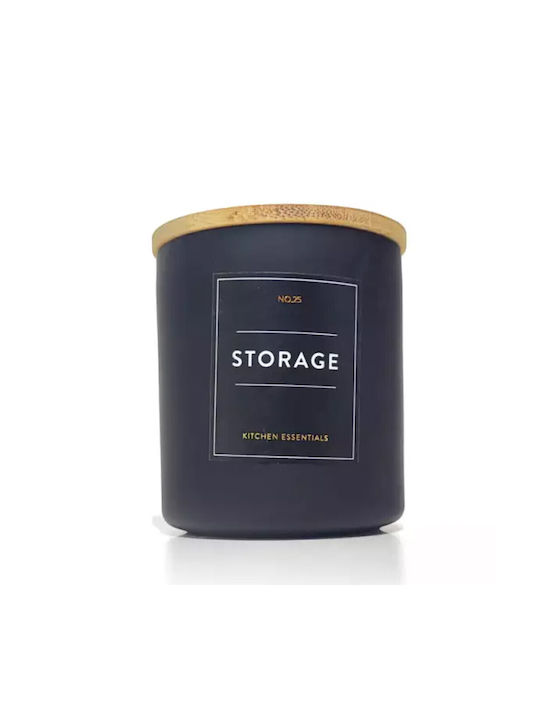 Pufo Elegance Keramikbehälter Zucker Kaffee Tee Gewürze Luftdicht Bambusverschluss 450 Ml Schwarz