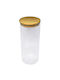 Pufo Taste Borosilicate Glass Container Sugar Coffee Tea Spices Airtight Bamboo Lid 1.4L