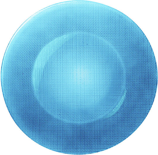 Elegant Glass Plate Pufo Luxury Desserts Appetizers 31 Cm Blue