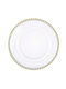 Elegant Large Plastic Plate Pufo Gentle Gold for Desserts and Appetizers 31 Cm