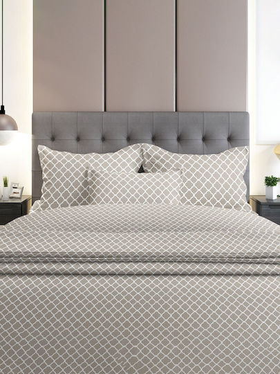 Sunshine Flannel 530 Σετ Σεντόνια Υπέρδιπλα 230x260εκ. Grey (4τμχ)